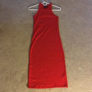 Tight red tank dress